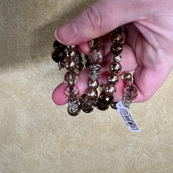 NWT! Loft Coil Beaded Bracelet - Brown/Bronze Beads - Picture 3 of 3